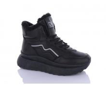 Кроссовки женские QQ Shoes, модель JP30 black зима