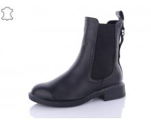 Ботинки женские QQ Shoes, модель 116 black зима