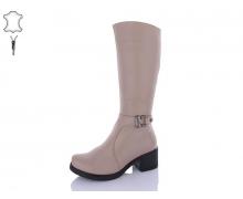 Сапоги женские QQ Shoes, модель 608B beige зима