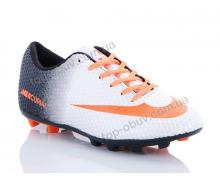 Футбольная обувь подросток M.M, модель N2 white-orange h демисезон