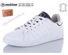 кеды мужские restime, модель PMO19558 white -navy   демисезон