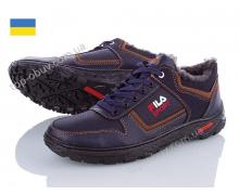 кроссовки мужские Paolla, модель KP21 мех синий-св.коричневый зима