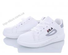 кроссовки женские Ok Shoes, модель R10-2 white-grey демисезон