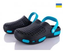 кроксы мужские Vladimir, модель DS Сабо CROCS черн-бирюза лето