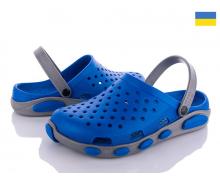 кроксы женские Vladimir, модель Kredo 2091 синий-серый лето