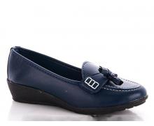туфли женские Malibu, модель Бабушка шнурок синий демисезон