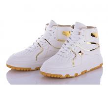 ботинки женские QQ Shoes, модель BK72 white-golden демисезон