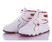 ботинки женские QQ Shoes, модель BK72 white-red демисезон