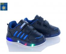 кроссовки детские Viktoria, модель AC001-2-4 navy-r.blue LED демисезон