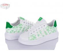 кроссовки женские Wei Wei, модель SS1853 white-green демисезон