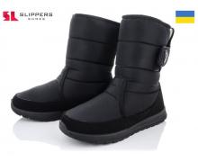 дутики мужские Slipers, модель 4232 чорний зима