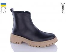 ботинки женские Sali, модель 352 чор-беж к зима демисезон