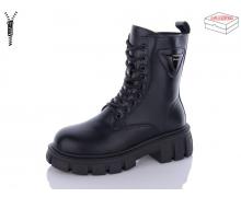 Ботинки женские QQ Shoes, модель 5233 all black зима