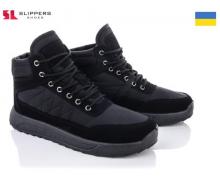 ботинки мужские Slipers, модель 3802 чорний зима