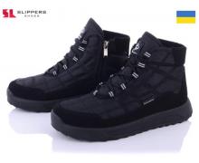 ботинки мужские Slipers, модель 3804 чорний зима