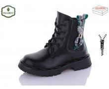 ботинки детские ObuvOk, модель 2102B black/green зима