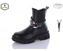 ботинки детские ObuvOk, модель 2106B black/green зима