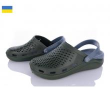 кроксы мужские Vladimir, модель DS Сабо Crocs02 т.зелений-сірий лето